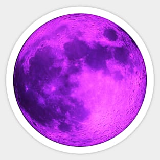 Full Moon Space Art -Purple Moon- Sticker